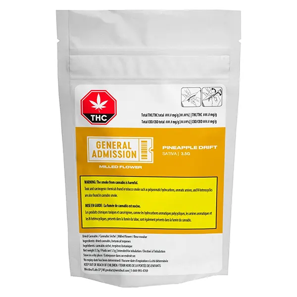 Image for Pineapple Drift Milled Flower, cannabis milled flower by General Admission