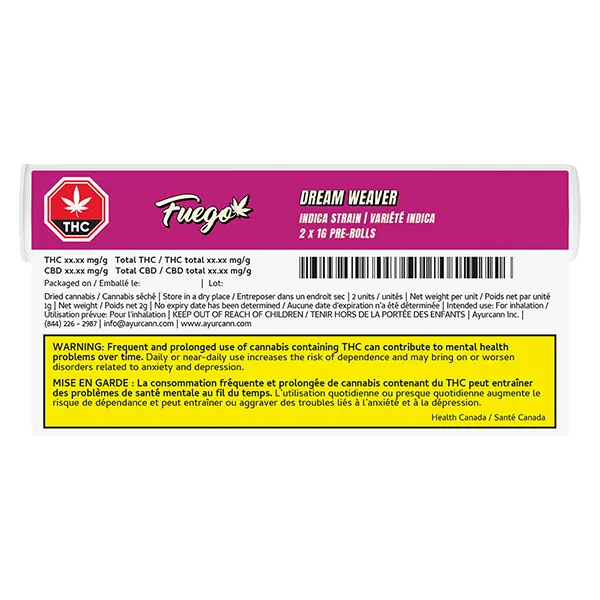 Image for Dream Weaver Indica Pre-Roll, cannabis all products by Fuego