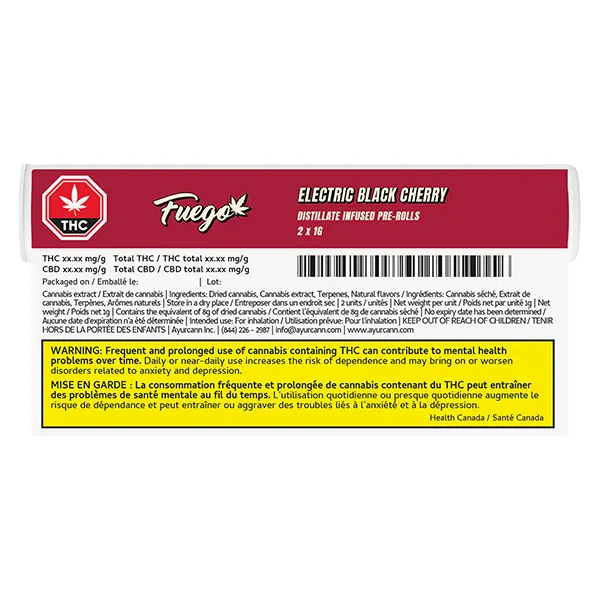 Image for Electric Black Cherry Distillate Infused Pre-Roll, cannabis all products by Fuego