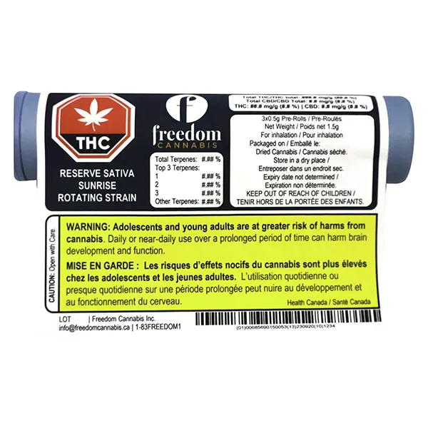 Image for Freedom Reserve - Sunrise Pre-Roll, cannabis all products by Joi Botanicals