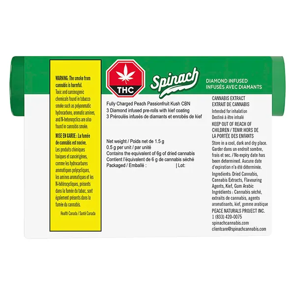 Fully Charged Peach Passionfruit Kush CBN Infused Pre-Roll (Pre-Rolls) by Spinach