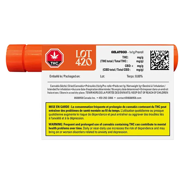 Gelato33 Pre-Roll (Pre-Rolls) by Lot420