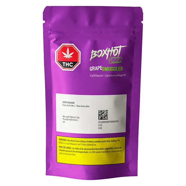 Image for Grape Smuggler 510 Thread Cartridge, cannabis 510 cartridges by BoxHot