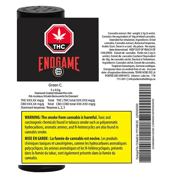 Image for Green C. Diamond Coated Infused Pre-roll, cannabis pre-rolls by Endgame