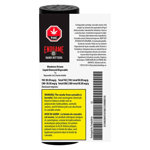 Image for Hard Hitters Blueberry Octane Liquid Diamond Disposable, cannabis disposable vapes by Endgame