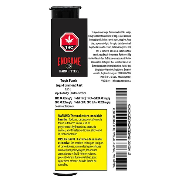 Image for Hard Hitters Tropic Punch Liquid Diamond 510 Thread Cart, cannabis 510 cartridges by Endgame