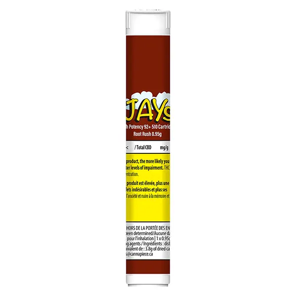 Image for High Potency 92+ 510 Cartridge Root Rush, cannabis all products by Jays