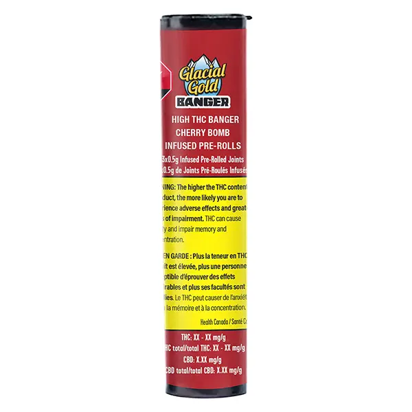HIGH THC Banger Cherry Bomb Infused Pre-Roll (Pre-Rolls) by Glacial Gold