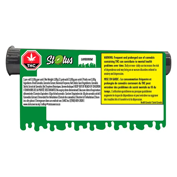 Image for Lamborkiwi Liquid Diamond Infused Kief Coated Blunt, cannabis blunts by Status