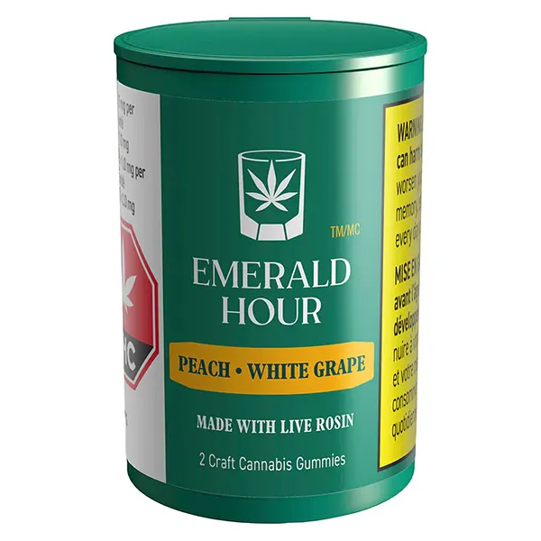 Image for Live Rosin Gummies - Peach White Grape, cannabis gummies by Emerald Hour