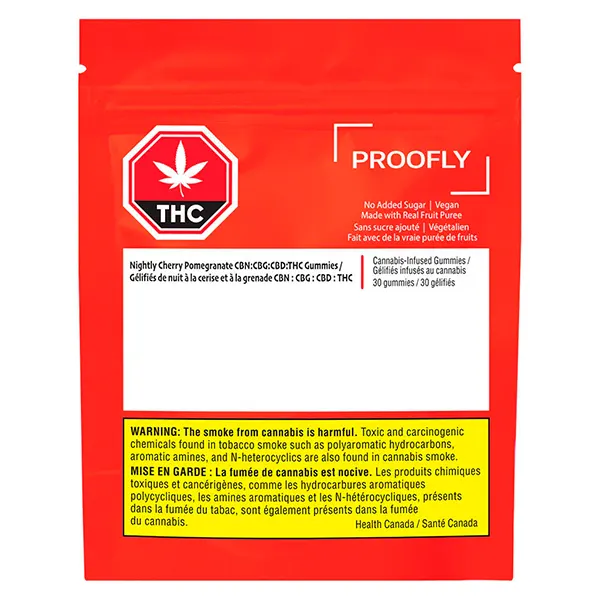 Image for Nightly Cherry Pomegranate CBN:CBG:CBD:THC Gummies, cannabis gummies by Proofly