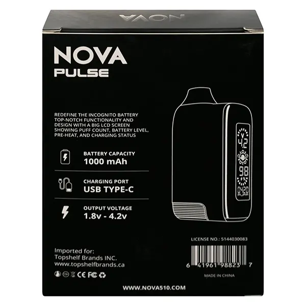 Nova Pulse 510 Thread Vape Battery (Vape Batteries) by Nova 510
