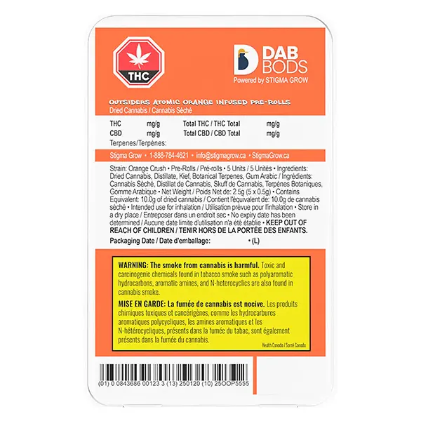 Outsiders Atomic Orange Infused Pre-Roll (Pre-Rolls) by Dab Bods