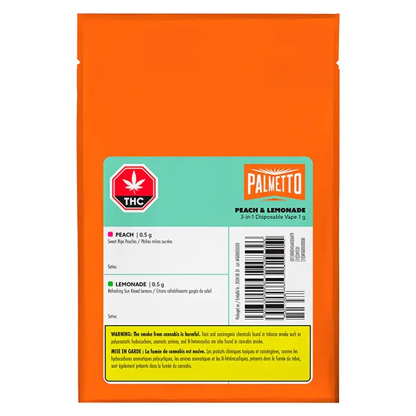 Peach & Lemonade 3-in-1 Disposable Vape (Disposable Vapes) by Palmetto