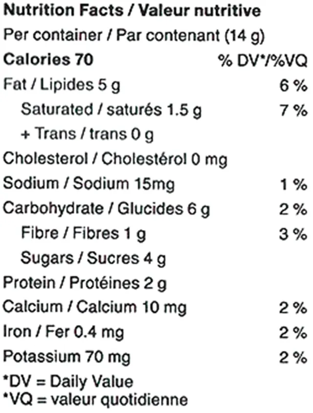 Nutrition Information for Peanut Butter Bite (Chocolates) by Balcony