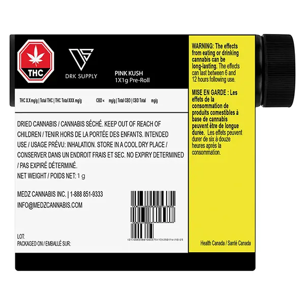 Image for Pink Kush Pre-roll, cannabis all products by DRK Supply