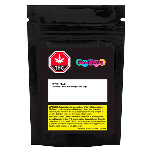 Poppin' Peach Distillate & Live Rosin Disposable (Disposable Vapes) by frootyhooty