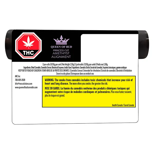 Princess Cut Amethyst Alignment Infused Pre-Roll (Pre-Rolls) by Queen of Bud