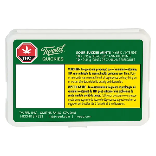 Image for Quickies Sour Sucker Mints Pre-Roll, cannabis all products by Tweed