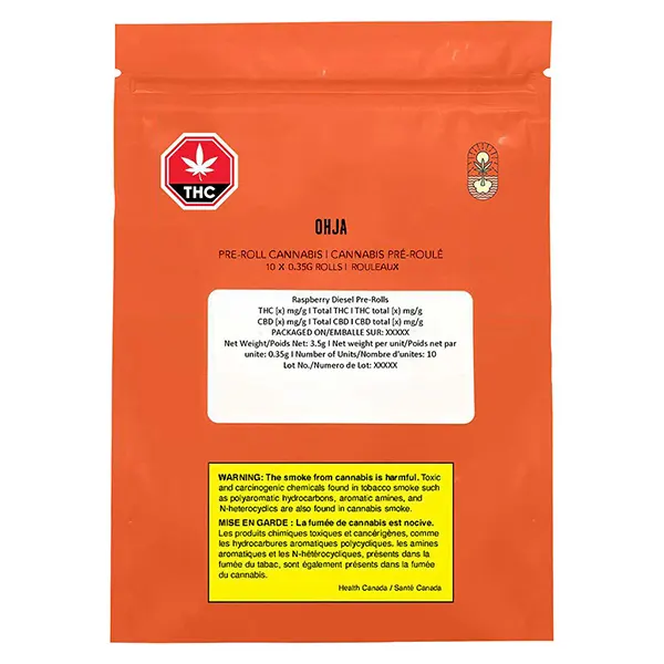 Raspberry Diesel Pre-roll (Pre-Rolls) by OHJA