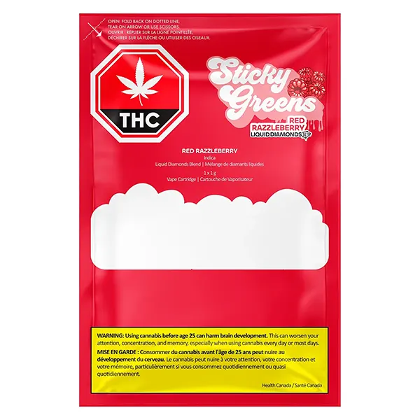 Image for Red Razzleberry Liquid Diamond 510 Thread Cartridge, cannabis all products by Sticky Greens