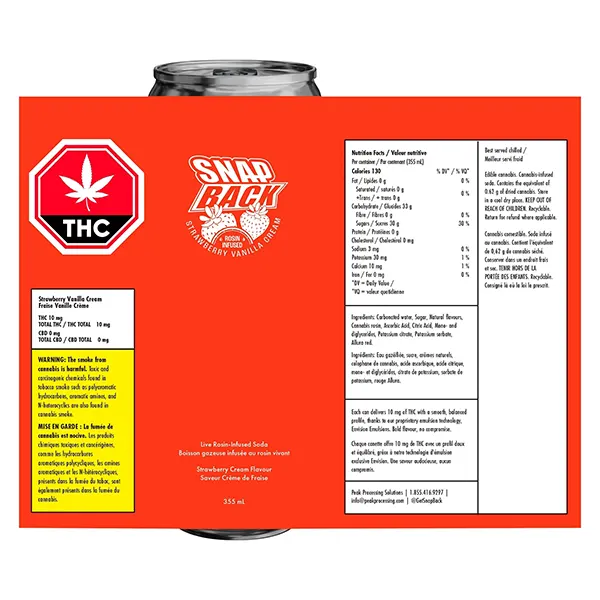 Image for Rosin-Infused Strawberry Vanilla Cream, cannabis soft drinks by Snap Back