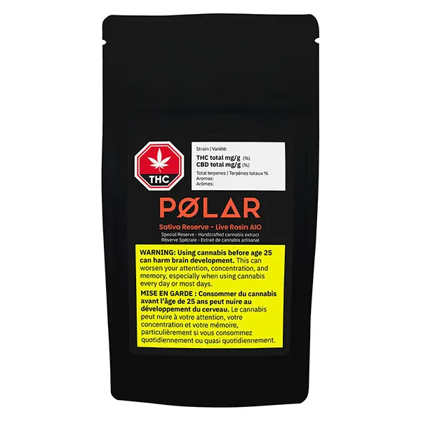 Image for Sativa Reserve Live Rosin AIO, cannabis disposable vapes by Polar