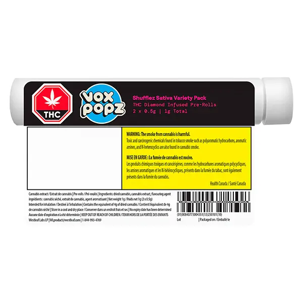 Shufflez Sativa Diamond Infused Pre-Roll (Pre-Rolls) by VOX