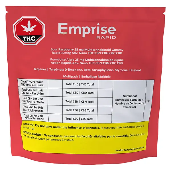 Sour Raspberry 25 Multicannabinoid Gummy (Gummies) by Emprise