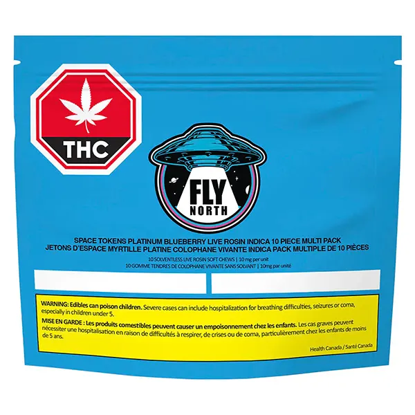 Image for Space Tokens Platinum Blueberry Live Rosin Indica Multi Pack, cannabis all products by Fly North
