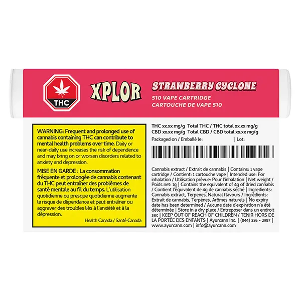 Image for Strawberry Cyclone 510 Thread Cartridge, cannabis 510 cartridges by XPLOR