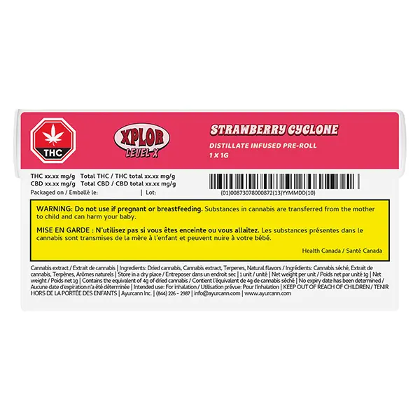 Strawberry Cyclone Distillate Infused Pre-roll (Pre-Rolls) by XPLOR