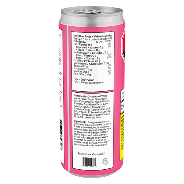 Image for Strawberry Lemonade Hybrid, cannabis sparkling water by CQ Sparkling