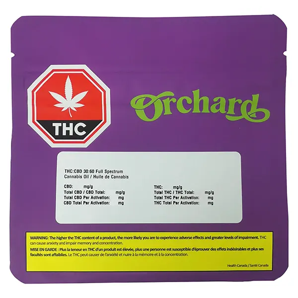 Image for THC:CBD 30:60 Full Cannabinoid Spectrum Oil, cannabis bottled oils by Orchard