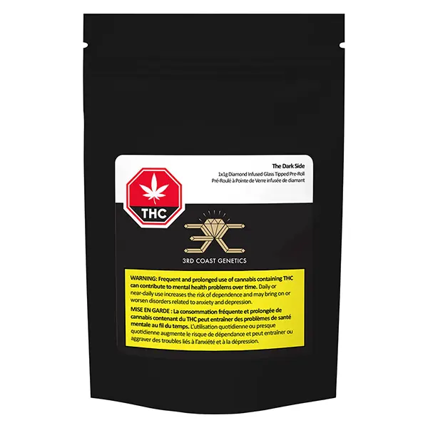 The Dark Side Glass Tip Pre-Roll Diamond infused (Pre-Rolls) by 3rd Coast Genetics