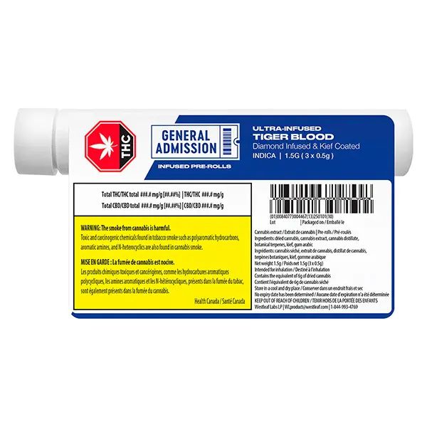 Image for Tiger Blood Diamond Infused Pre-Roll, cannabis pre-rolls by General Admission