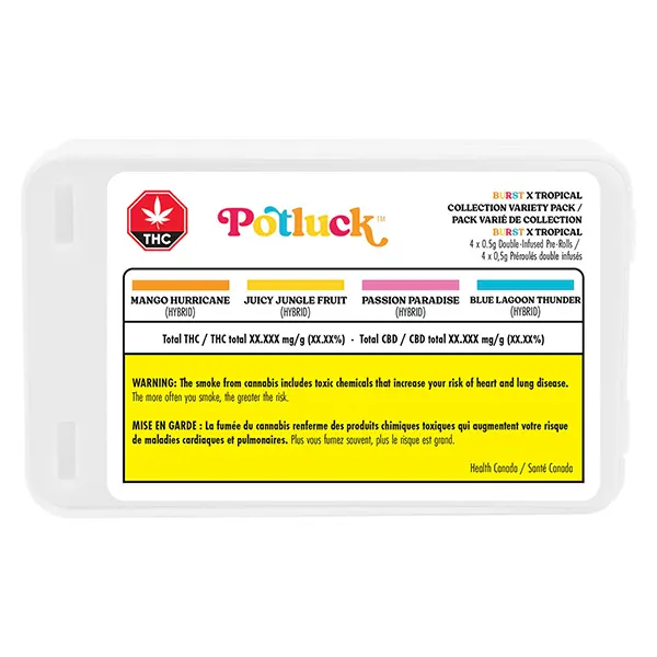 Image for Tropical X Burst Collection Variety Infused Pre-Roll, cannabis pre-rolls by Potluck