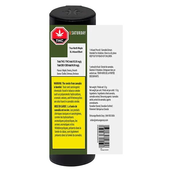 Image for True North Maple XL Infused Blunt, cannabis all products by Saturday