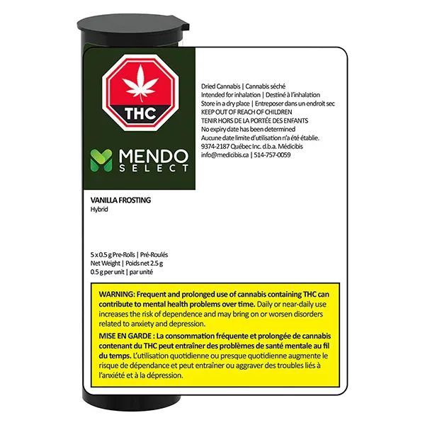 Image for Vanilla Frosting Pre-Roll, cannabis all products by Mendo Select