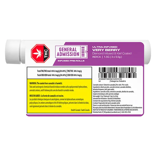 Image for Very Berry Diamond Infused Pre-Roll, cannabis pre-rolls by General Admission