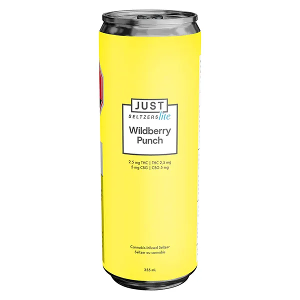 Image for Wildberry Punch 2.5 THC + 5 CBG Seltzer, cannabis sparkling water by Just Seltzers