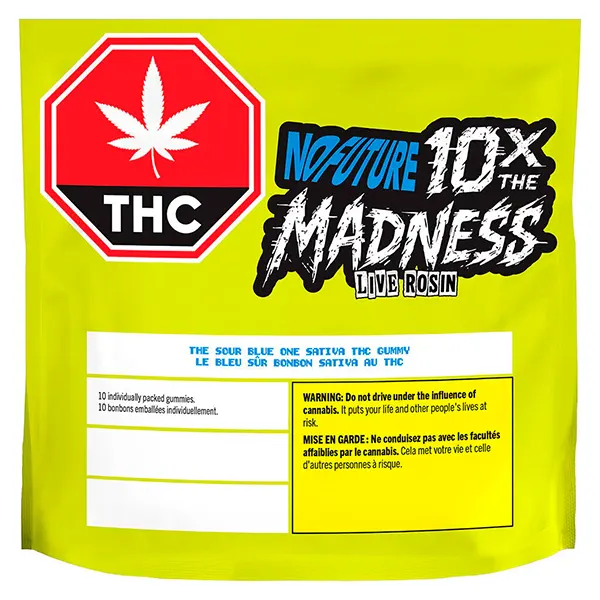 Image for 10X the Madness: The Sour Blue One - Live Rosin Sativa, cannabis gummies by No Future