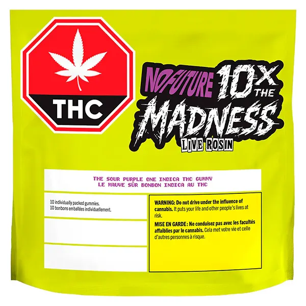 Image for 10X The Madness The Sour Purple One - Live Rosin Indica, cannabis gummies by No Future