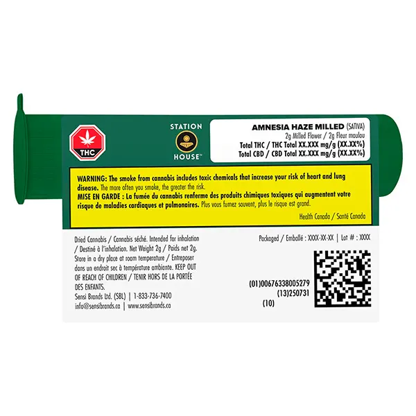 Image for Amnesia Haze Milled, cannabis milled flower by Station House