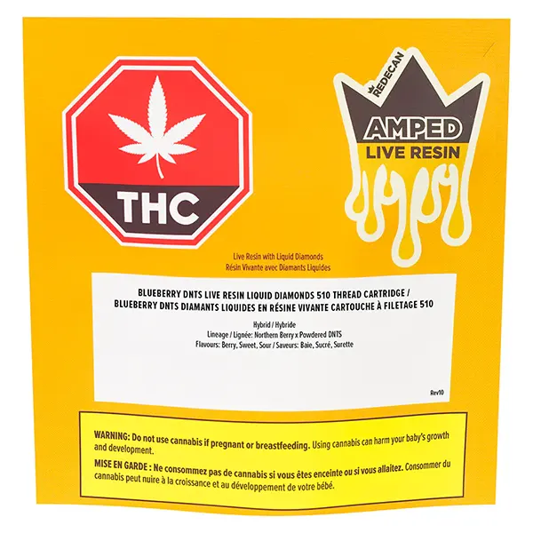 Image for Amped Live Resin Blueberry DNTS 510 Thread Cartridge, cannabis all products by Redecan