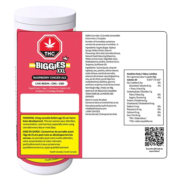 Raspberry Ginger Ale Multipack (Gummies) by Biggies