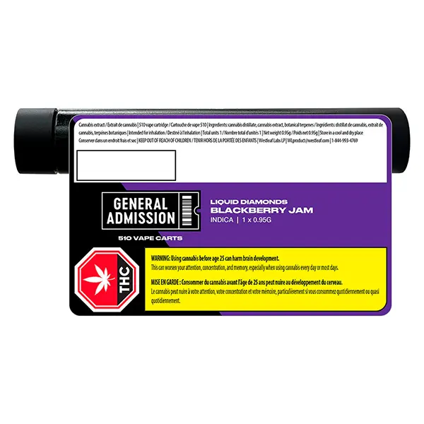 Image for Blackberry Jam Liquid Diamond 510 Thread Cartridge, cannabis all products by General Admission