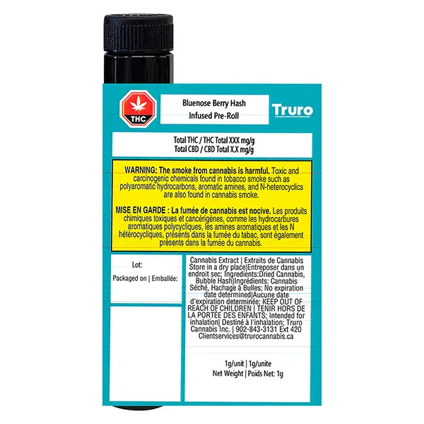 Image for Bluenose Berry Hash Infused Pre-Roll, cannabis pre-rolls by Truro