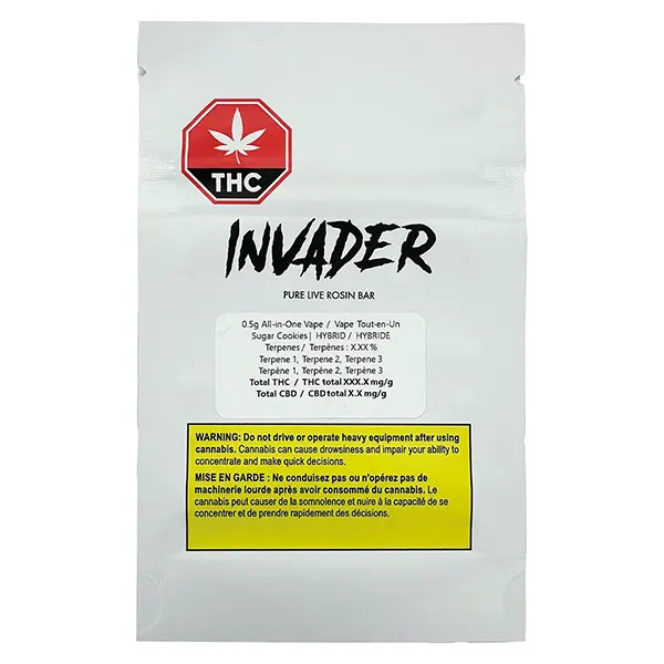Image for Pure Live Rosin Bar Disposable Vape, cannabis all products by Invader