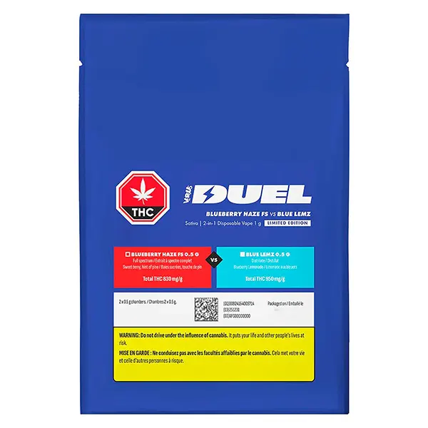 Image for DUEL Blueberry Haze FS vs Blue Lemz 2-in-1 Disposable Vape, cannabis all products by Versus
